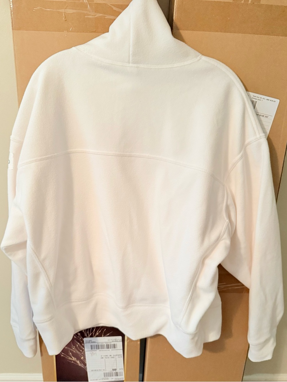 ALO Yoga Women’s Hazy White Polar Fleece Pullover Size S - Picture 6 of 6
